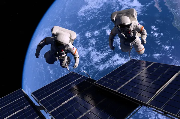 Der Astronaut im Weltraum — Stockfoto