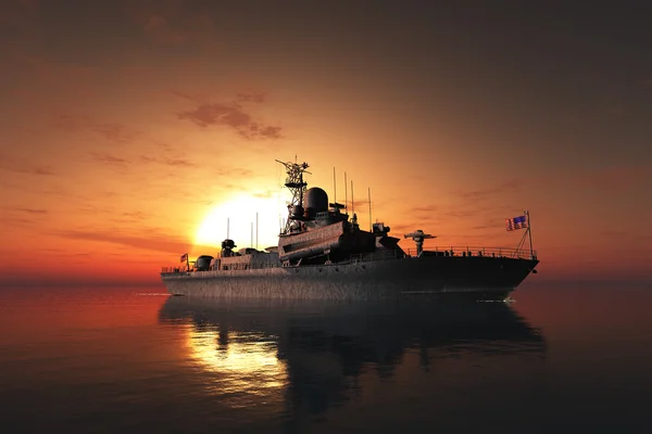 Det militära fartyget — Stockfoto