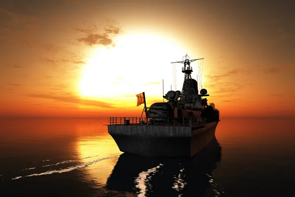 Det militära fartyget — Stockfoto