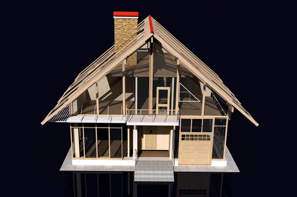Modell av ett hus — Stockfoto