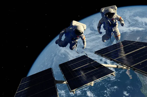 Az űrhajósok az űrben — Stock Fotó