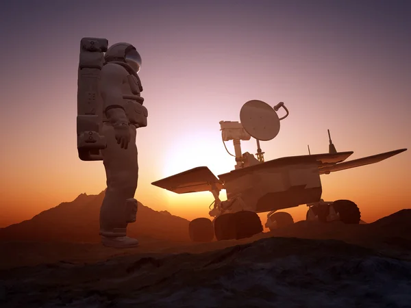 Astronot ve moonwalker — Stok fotoğraf