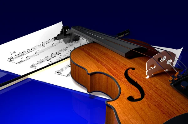 Geige und Noten — Stockfoto