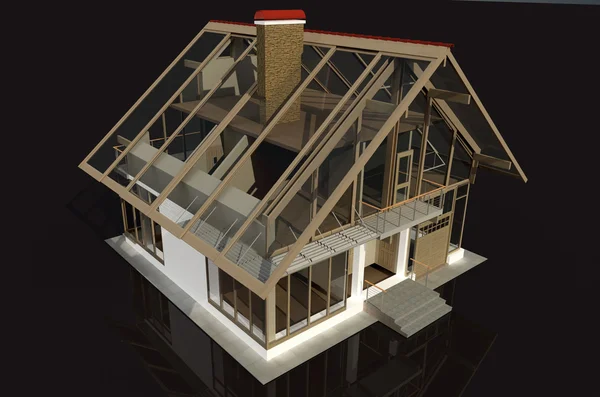 一幢房子的模型 — 图库照片