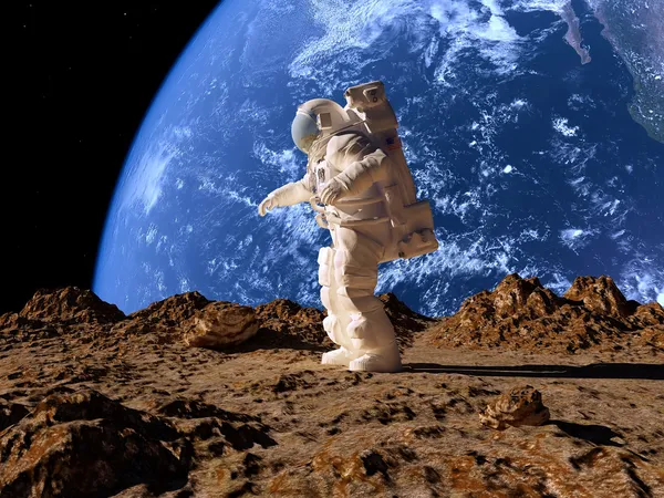 Der Astronaut im Weltraum — Stockfoto