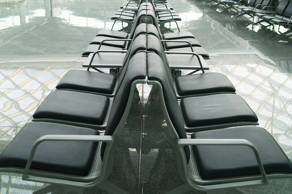 Chairs in departure hall — Stock Photo, Image