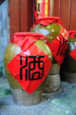 China wine jars clipart