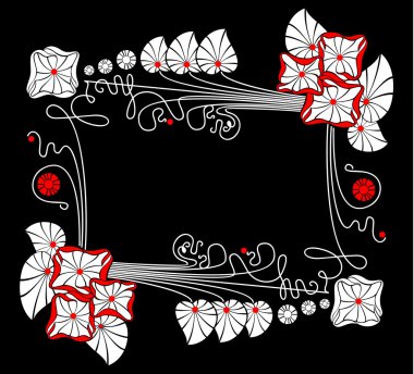 Vector flower black background clipart