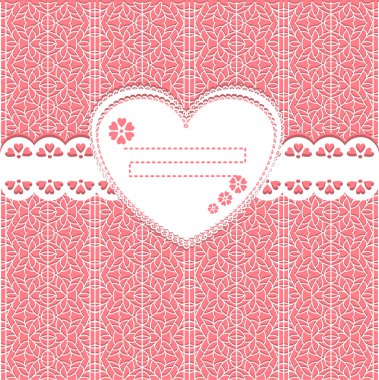 Cute vector lace frame on lace background clipart