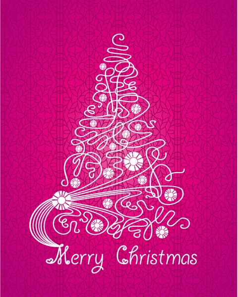 Feliz Navidad vector tarjeta púrpura — Archivo Imágenes Vectoriales