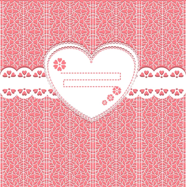 Cute vector lace frame on lace background — Stock Vector