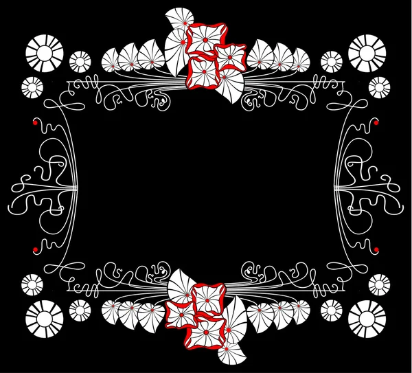 Fleur vectorielle fond noir — Image vectorielle