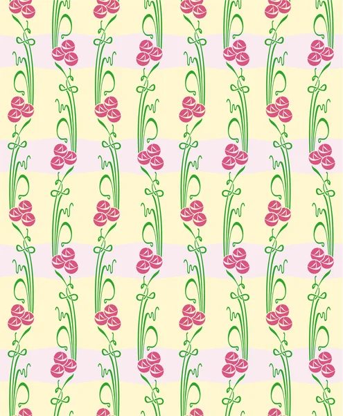 Floral vector naadloze rechte patroon met bloemen. — Stockvector