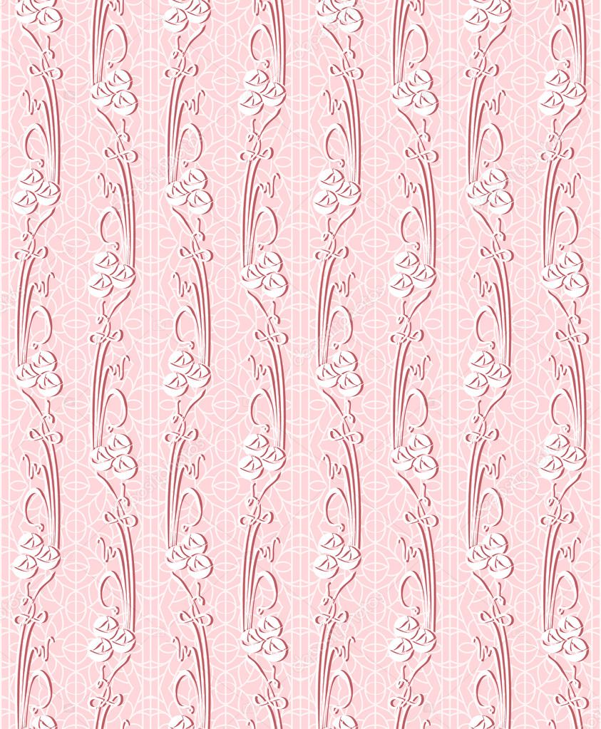 Floral vector seamless lace pattern with flowers.