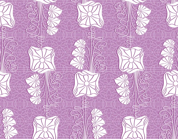 Vecteur floral motif de dentelle sans couture avec des fleurs . — Image vectorielle