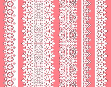 Cute straight seamless lace vector set clipart