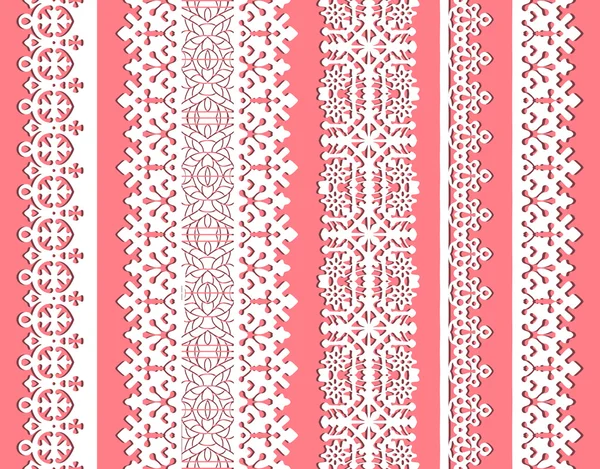 Cute straight seamless lace vector set Vector Graphics