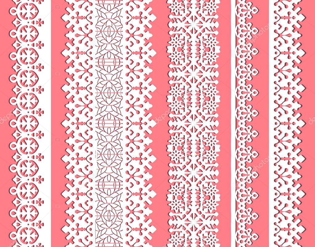 Cute straight seamless lace vector set