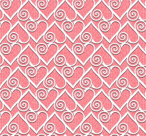 Lace heart seamless pattern — Stockvector