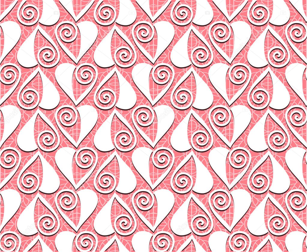 Lace valentines day heart love seamless pattern