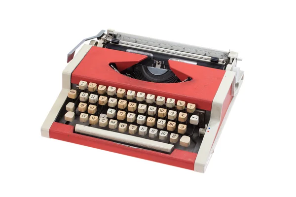 Retro máquina de escrever com layout teclado cirílico — Fotografia de Stock
