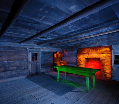 Light Painted Cabin Iinterior clipart