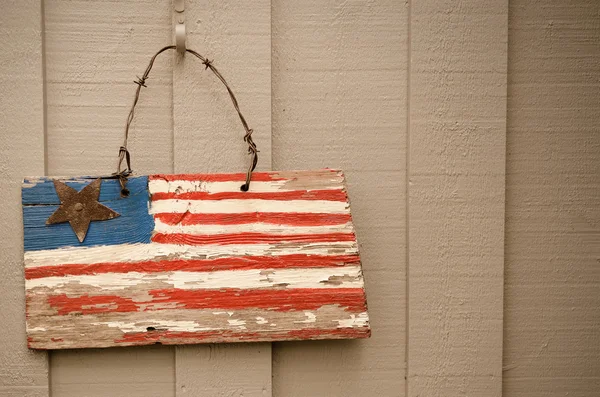 Bandeira americana rústica — Fotografia de Stock