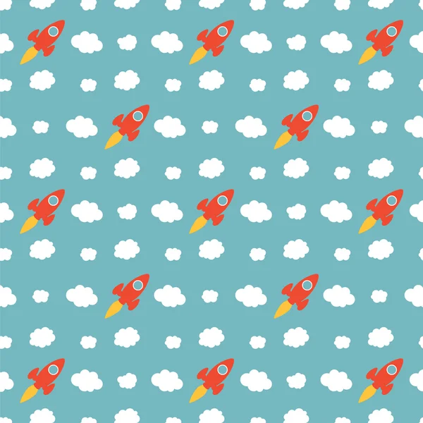 stock vector Seamless Rocket Pattern