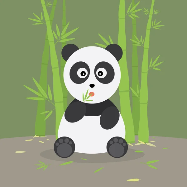 Panda en el bosque de bambú — Vector de stock