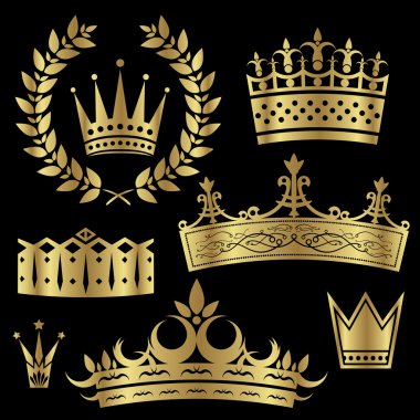 Gold Crowns Set clipart