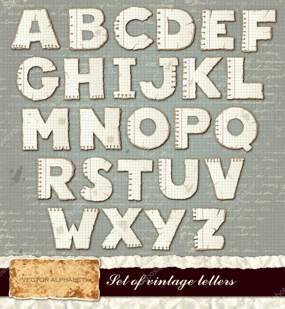 Vector detailed alphabet