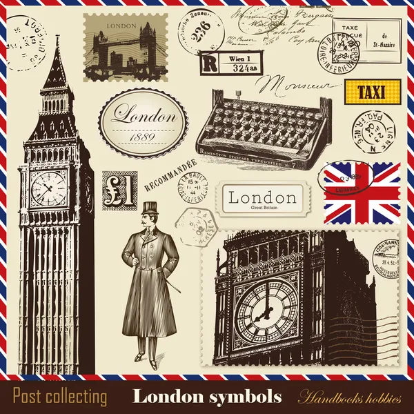 Símbolos de Londres — Vector de stock