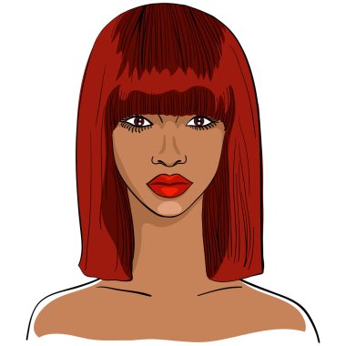 Vector African girl clipart