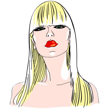 Vector blond girl clipart