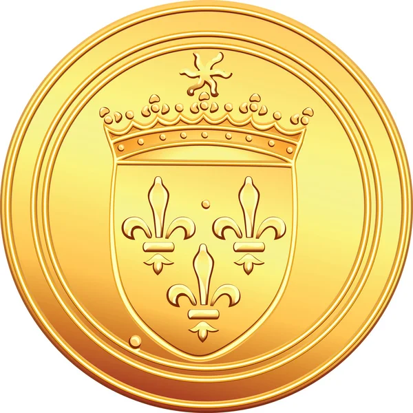 Moneta d'oro vettoriale Franco ECU dritto — Vettoriale Stock