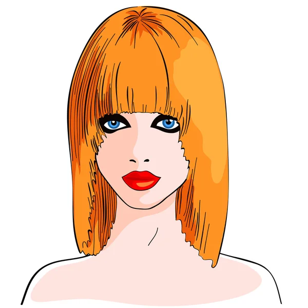 Vector redhead girl — Stock Vector