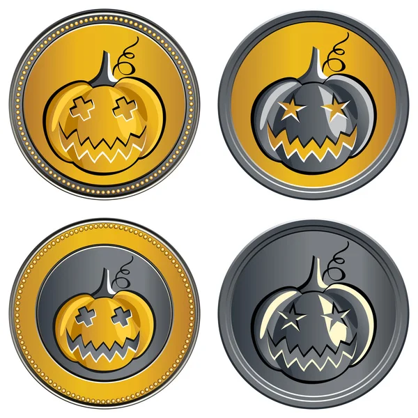 Vektorové sada mincí na halloween — Stockový vektor