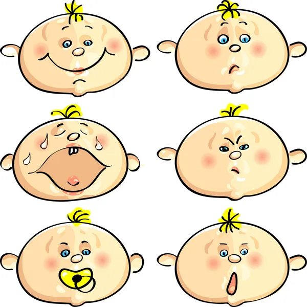 Vector color set of emotions baby — Stock Vector