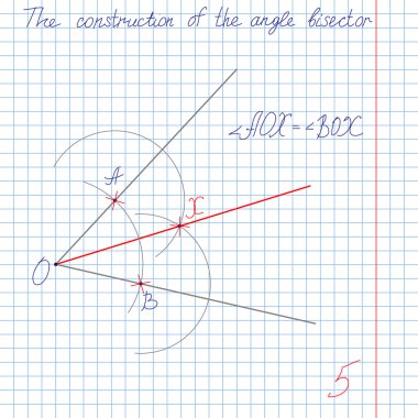 Vector, construct an angle bisector clipart