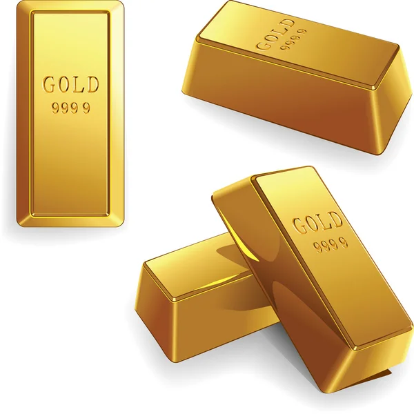 Vektor-Set von Goldbarren — Stockvektor
