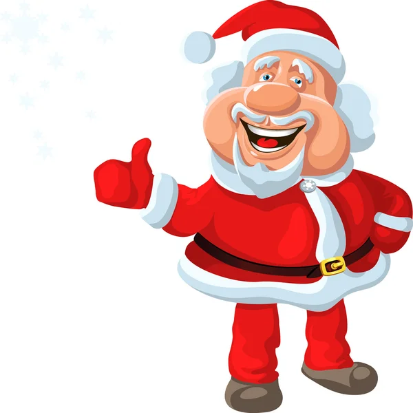 Ein glücklicher Weihnachtsmann zeigt, dass alles in Ordnung ist! — Stockvektor