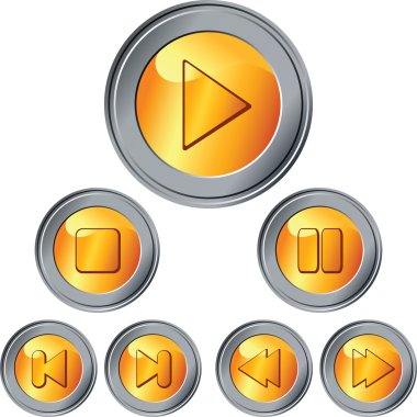 Vector set of gold and silver button clipart