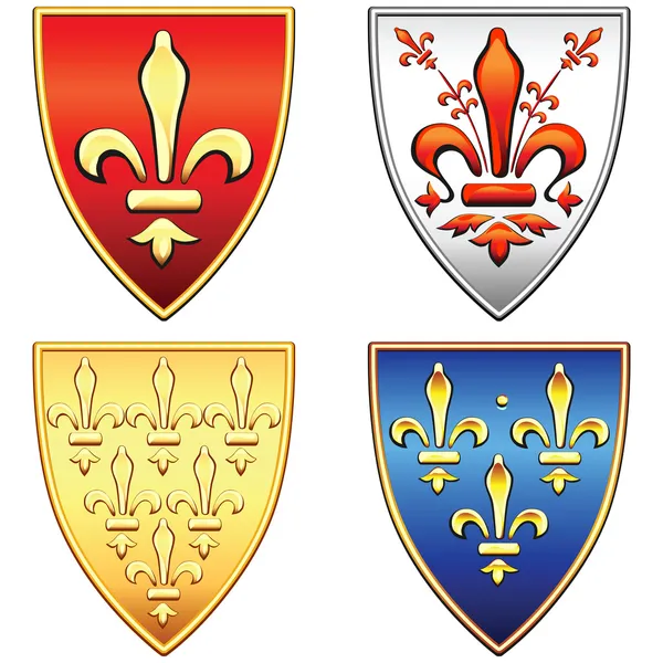 向量组的法国盾牌与花芙的武器 — 图库矢量图片