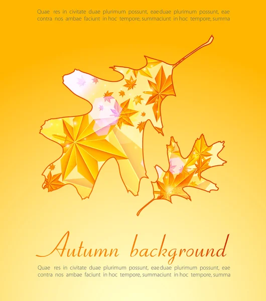 Szép őszi háttér izzó fények — Stock Vector