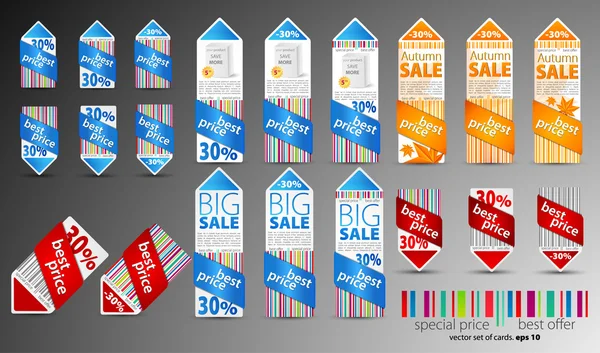 Set of color sale tickets — Stock Vector