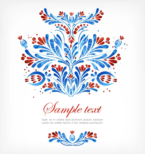 Fond abstrait avec motif floral de couleur bleu foncé — Image vectorielle