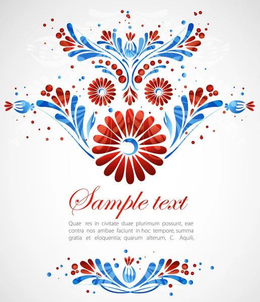Fond abstrait avec motif floral de couleur bleu foncé — Image vectorielle