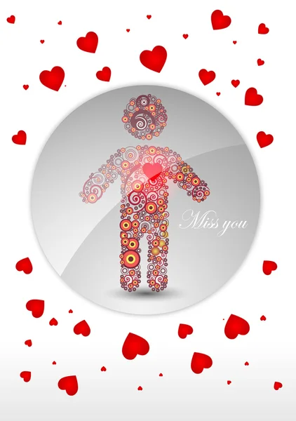 Abstract boy in love — Stock Vector