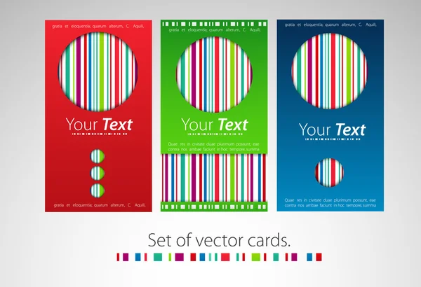 Conjunto de tarjetas de visita con líneas de color — Archivo Imágenes Vectoriales