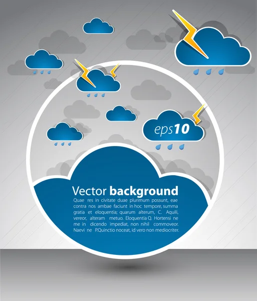 Rossz időjárás háttérrel. ég a felhők, és villámok. — Stock Vector